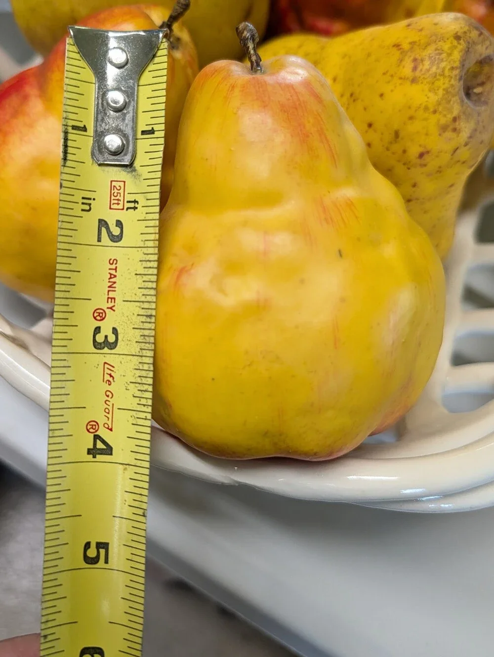 6 very realistic FAUX PEARS decorative fruit